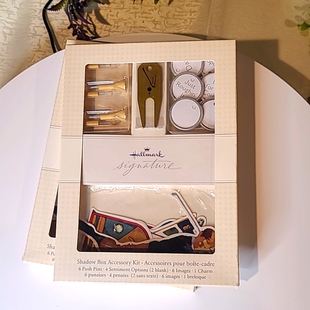 Bundle of 2 Hallmark Signature Shadow Box Accessory Kits Only ( Golf ) ~ Read